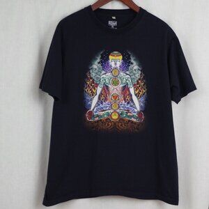 Chakra Meditation Psychedelic T Shirt XL